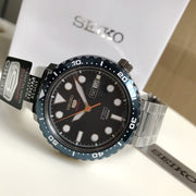 Seiko 5 Sports Automatic Blue Dial Silver Steel Strap Watch for Men - SRPC63J1