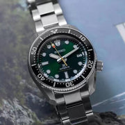Seiko Prospex 140th Anniversary Limited Edition Automatic Scuba Divers Green Dial Silver Steel Strap Watch for Men - SPB207J1