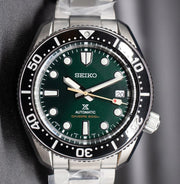 Seiko Prospex 140th Anniversary Limited Edition Automatic Scuba Divers Green Dial Silver Steel Strap Watch for Men - SPB207J1