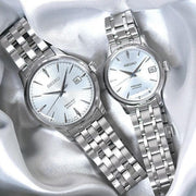 Seiko Presage Cocktail Time Automatic Ice Blue Dial Silver Steel Strap Watch for Men - SRPE19J1