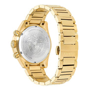 Versace Greca Dome Chronograph Black Dial Gold Steel Strap Watch for Men - VE6K00523