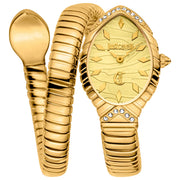 Just Cavalli Specchio Gold Dial Gold Steel Strap Watch for Women - JC1L322M0025