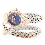Just Cavalli Twined Blue Dial Two Tone Steel Strap Watch for Women - JC1L305M0065