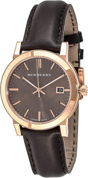 Burberry Classic Quartz Brown Dial Brown Leather Strap Watch for Men - BU9013