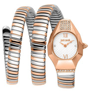 Just Cavalli Lunara Silver Dial Two Tone Steel Strap Watch for Women - JC1L397M0075