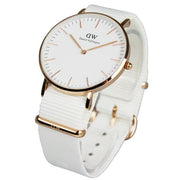 Daniel Wellington Classic Petite Dover White Dial White Nylon Strap Watch For Women - DW00100311