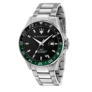 Maserati SFIDA Chronograph Black Dial Silver Steel Strap Watch For Men - R8853140005