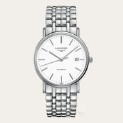 Longines Presence Automatic White Dial Silver Steel Strap Watch for Men - L4.921.4.12.6