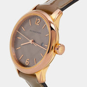 Burberry The Classic Quartz Grey Dial Grey Leather Strap Watch For Women - BU10119