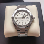 Tag Heuer Aquaracer Automatic White Dial Silver Steel Strap Watch for Men - WAY2111.BA0928