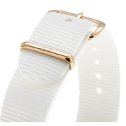 Daniel Wellington Classic Dover White Dial White Nylon Strap Watch For Women - DW00100309