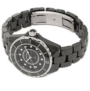 Chanel J12 Quartz Diamonds Black Dial Black Steel Strap Watch for Women - J12 H1625