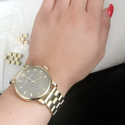 Marc Jacobs Baker Brown Dial Gold Steel Strap Watch for Women - MBM8631
