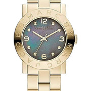 Marc Jacobs Amy Green Dial Gold Steel Strap Watch for Women - MBM8619