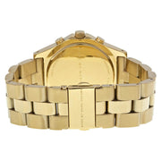 Marc Jacobs Blade Chronograph Black Dial Gold Steel Strap Watch for Women - MBM3309