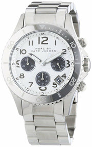 Marc Jacobs Marc Chronograph Silver Dial Silver Steel Strap Watch for Men - MBM3155