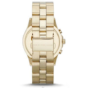 Marc Jacobs Blade Chronograph Black Dial Gold Steel Strap Watch for Women - MBM3309