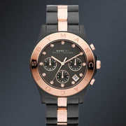 Marc Jacobs Blade Chronograph Grey Dial Two Tone Steel Strap Watch for Women - MBM3180