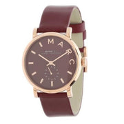 Marc Jacobs Baker Maroon Dial Maroon Leather Strap Watch for Women - MBM1267