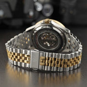 Maserati SFIDA Automatic Skeleton Black Dial Two Tone Steel Strap Watch For Men - R8823140010