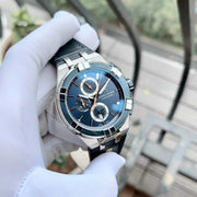 Maurice Lacroix Aikon Chronograph Blue Dial Blue Leather Strap Watch For Men - AI1018-SS001-432-4