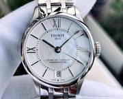 Tissot Chemin Des Tourelles Powermatic 80 Lady Silver Dial Silver Steel Strap Watch For Women - T099.207.11.118.00