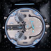 Diesel Daddy 2.0 Chronograph Grey Dial Blue Steel Strap Watch For Men - DZ7414