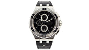 Maurice Lacroix Aikon Chronograph Black Dial Black Leather Strap Watch for Men - AI1018-SS001-330-1