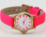 Marc Jacobs Henry White Dial Pink Leather Strap Watch for Women - MBM1237