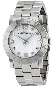 Marc Jacobs Amy White Dial Silver Steel Strap Watch for Women - MBM3054