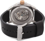 Fossil Modern Machine Automatic Skeleton Dial Black Leather Strap Watch for Men - ME3082
