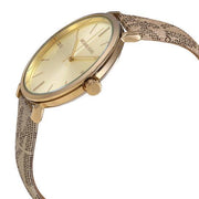 Michael Kors Addyson Quartz Gold Dial Gold Leather Strap Watch for Women - MK2952