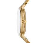 Michael Kors Auden Three Hand White Dial Gold Mesh Strap Watch for Women - MK7150