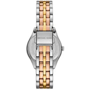 Michael Kors Harlowe Three-Hand Mother of Pearl White Dial Tri Tone Steel Strap Watch for Women - MK4846