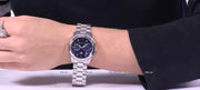 Michael Kors Hunger Stop 100 Series Navy Blue Dial Silver Steel Strap Watch for Women - MK5814