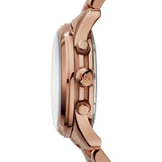 Michael Kors Runway Chronograph Turquoise Dial Rose Gold Steel Strap Watch For Women - MK6164