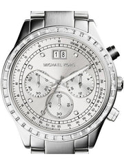 Michael Kors Brinkley Diamonds Silver Dial Silver Steel Strap Watch for Women - MK6186