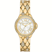 Michael Kors Camile Analog White Dial Gold Steel Strap Watch for Women - MK4801