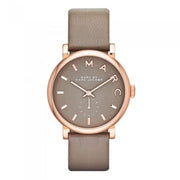 Marc Jacobs Baker Grey Dial Grey Leather Strap Watch for Women - MBM1266