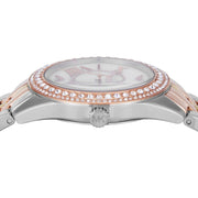 Michael Kors Harlowe Three-Hand Mother of Pearl White Dial Tri Tone Steel Strap Watch for Women - MK4846