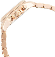 Michael Kors Bradshaw Chronograph Black Dial Gold Steel Strap Watch For Women - MK6959
