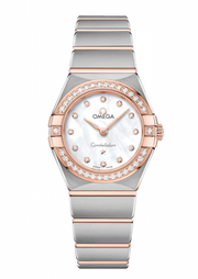Omega Constellation Quartz Diamonds Mother of Pearl Dial Two Tone Steel Strap Watch for Women - 131.25.25.60.55.001