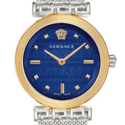 Versace Meander Blue Dial Silver Mesh Bracelet Watch for Women - VELW00520