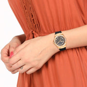 Guess Venus Diamonds Black Dial Black Rubber Strap Watch for Women - GW0118L2