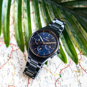 Tommy Hilfiger Justin Chronograph Blue Dial Blue Steel Strap Watch For Men - 1792058