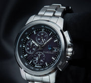Maserati Successo Solar Edition Black Dial Silver Steel Strap Watch For Men - R8873645003