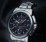 Maserati Successo Solar Edition Black Dial Silver Steel Strap Watch For Men - R8873645003