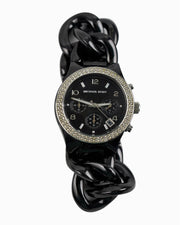 Michael Kors Ceramic Black Dial Black Steel Strap Watch for Women - MK5388