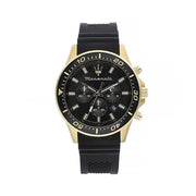 Maserati SFIDA Chronograph Black Dial Rubber Strap Watch For Men - R8871640001