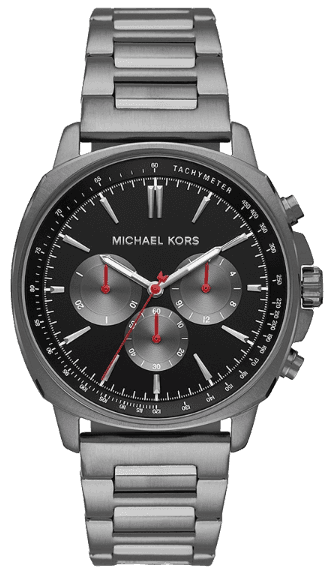 Michael Kors Sullivan Chronograph Black Dial Grey Steel Strap Watch For Men - MK8970